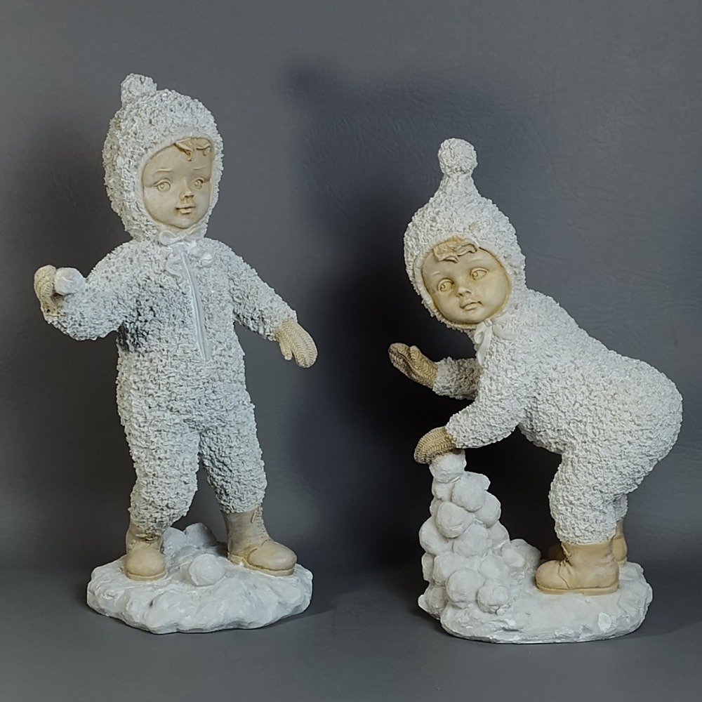 Vintage Snow Baby Figurines‎ Winston Marketing 11.5" Christmas Winter Snowball